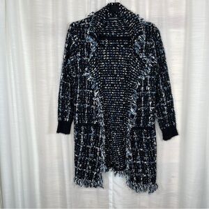 Dolce Cabo  blue and black sweater coat